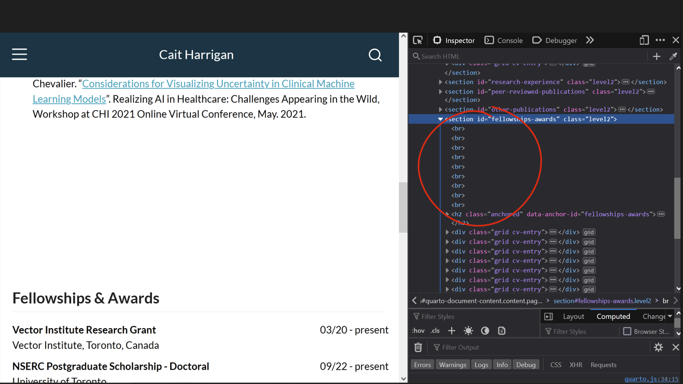 Edit html to add loads of breaks